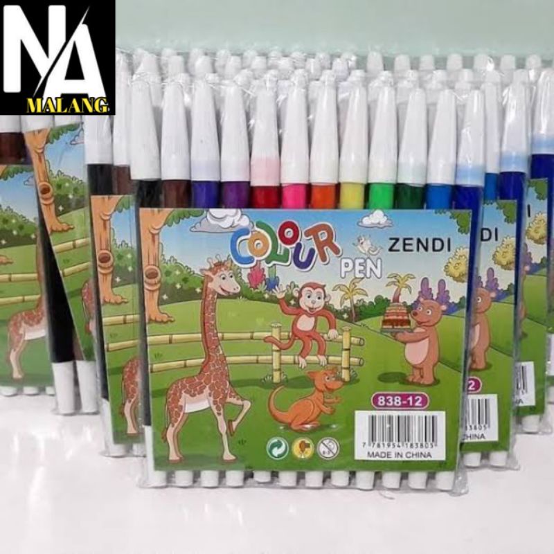 

Spidol 12 Warna 838 Colour Pen Zendi