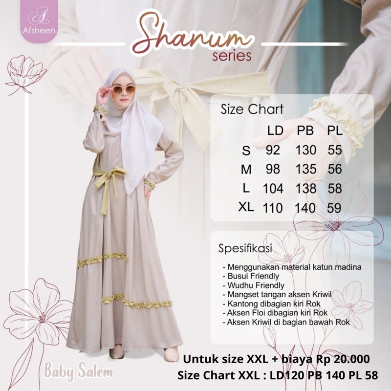 Gamis Dewasa Shanum by Afsheen Khusus Reseller Aya Urbanz