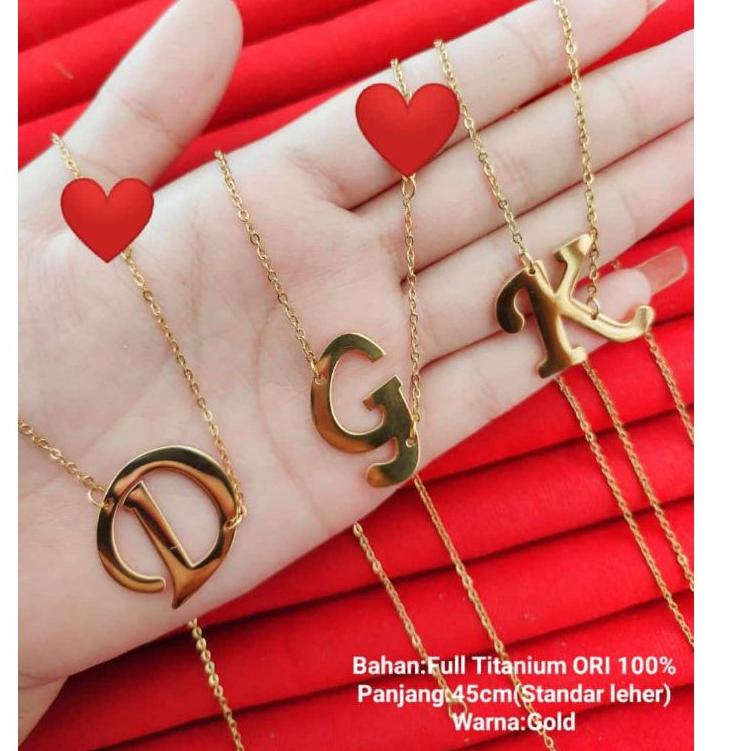 Kalung huruf titanium ori 100%  "LVL.31Ma22n"