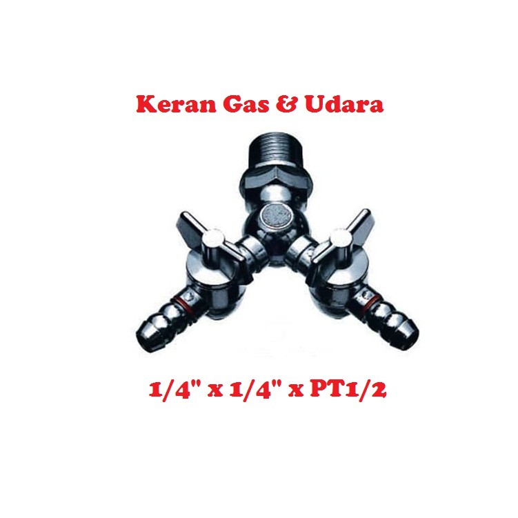 Keran Gas & Udara Cabang 2 / Kran Gas Cabang / Keran Gas Double