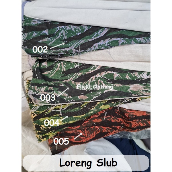 Bahan Kain Loreng Slub Kanvas Loreng Camo Ormas Aparat