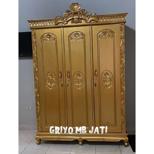 lemari pakaian 3 pintu ukiran jepara murah