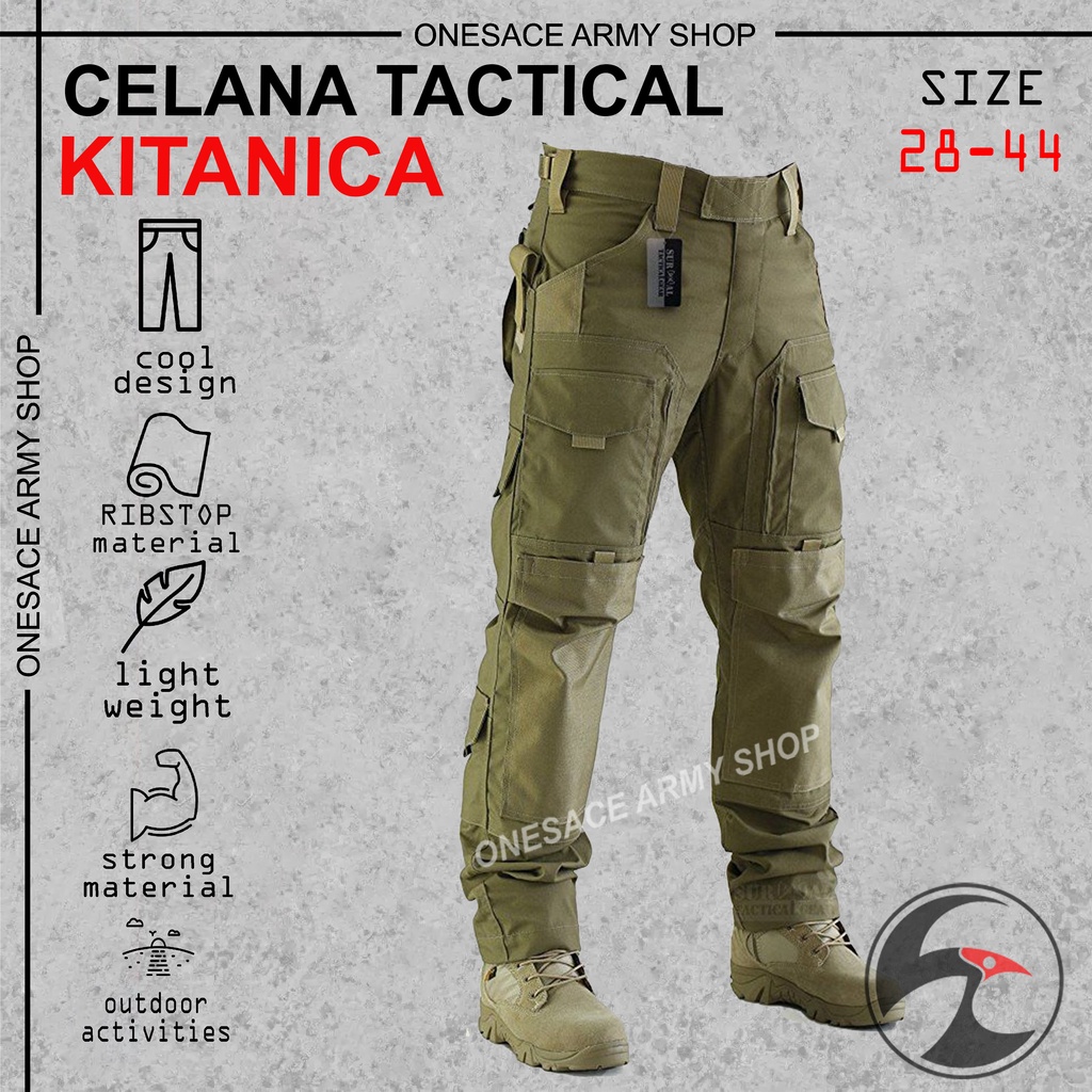 Celana Tactical Kitanica/Celana Kitanika/Celana Cargo Panjang/Celana Pria Panjang/Army/Outdoor/PDL