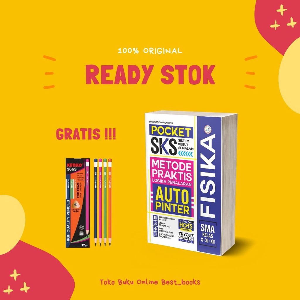 PAKET SKS SMA IPA | POCKET SKS MATEMATIKA,KIMIA,FISIKA,BIOLOGI SMA-FISIKA