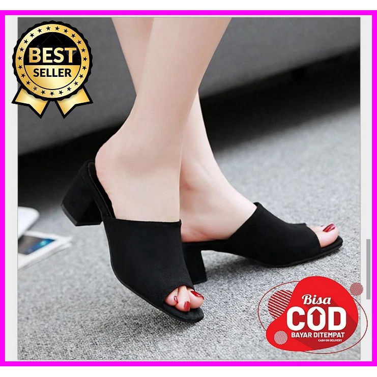 Sandal Heels Wanita Emory Vortee 11Emo3229 Brand Import Qq603 Hak QD919 Hells Sintia Hitam