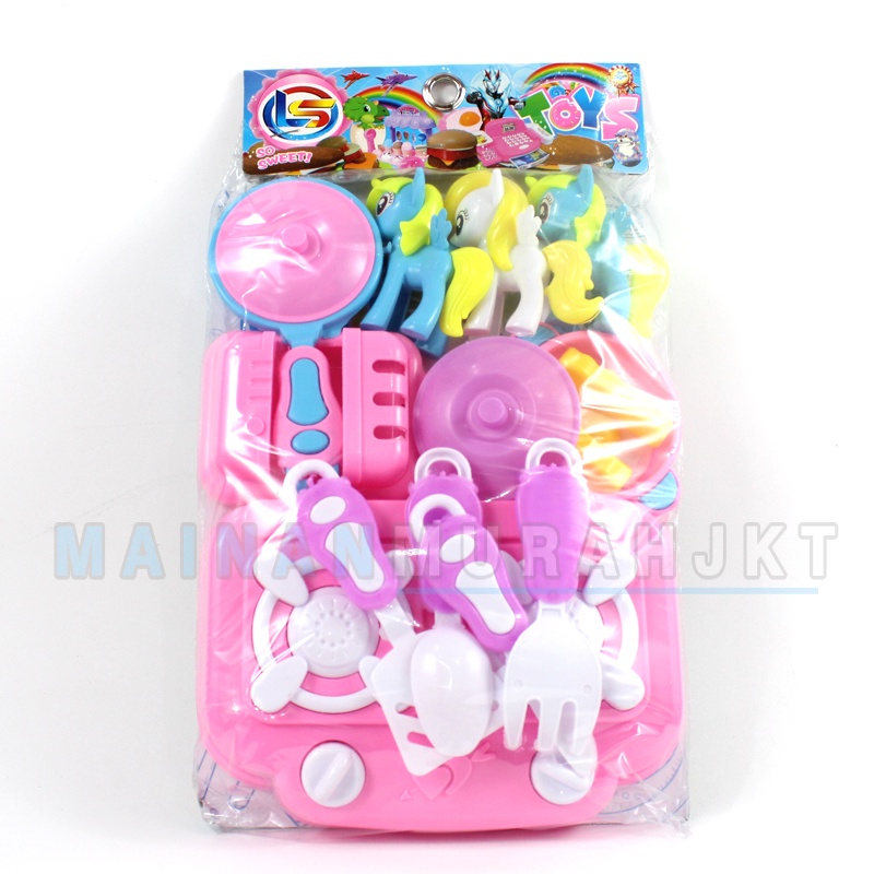 MAINANKEI ANAK HAPPY KITCHEN LM2 SET MASAK MASAKAN KUMPLIT ADA KUDA PONINYA MAINAN ANAK PEREMPUAN