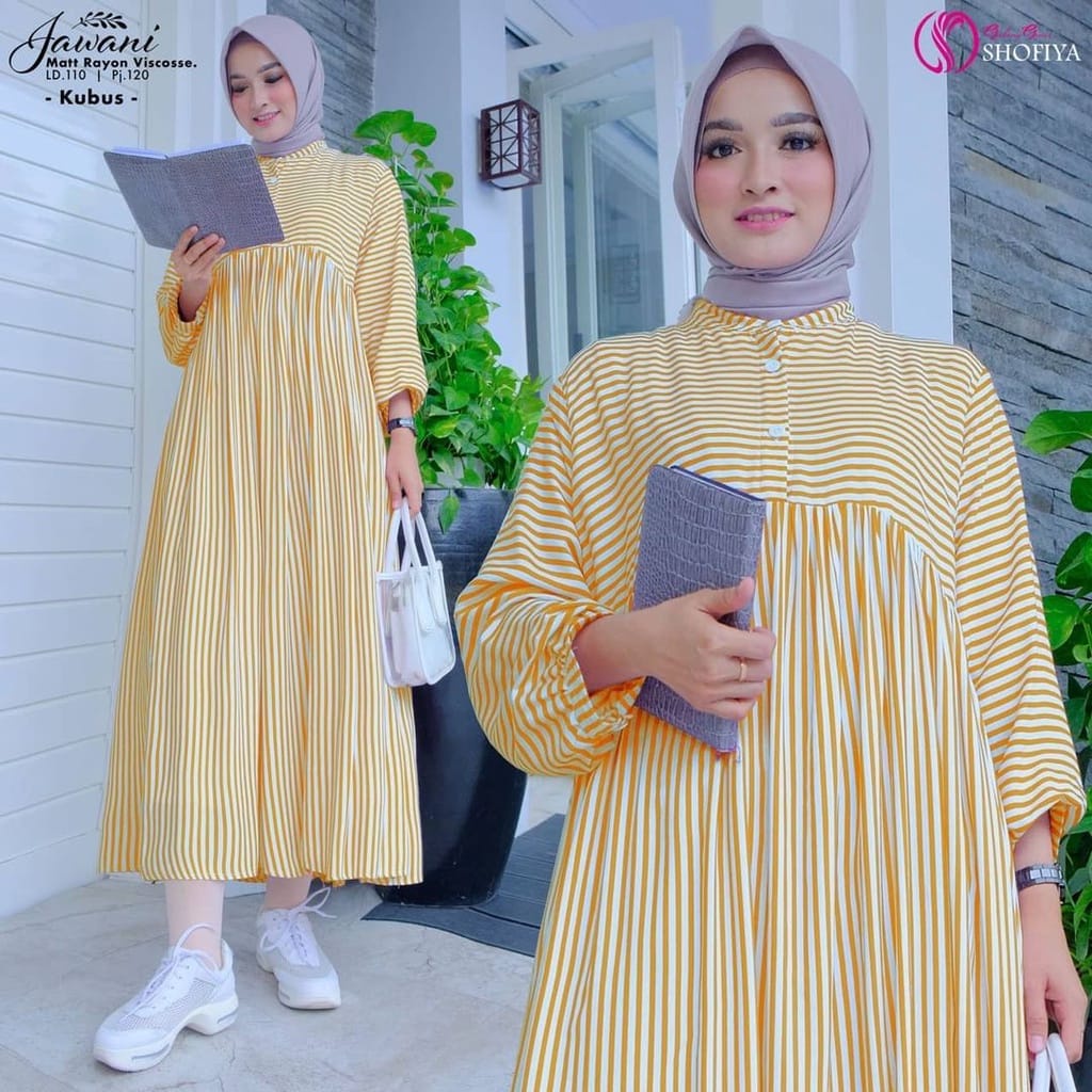 JAWANI MIDI DRESS - midi dress / dress wanita / dress midi / casual dress / dres katun salur