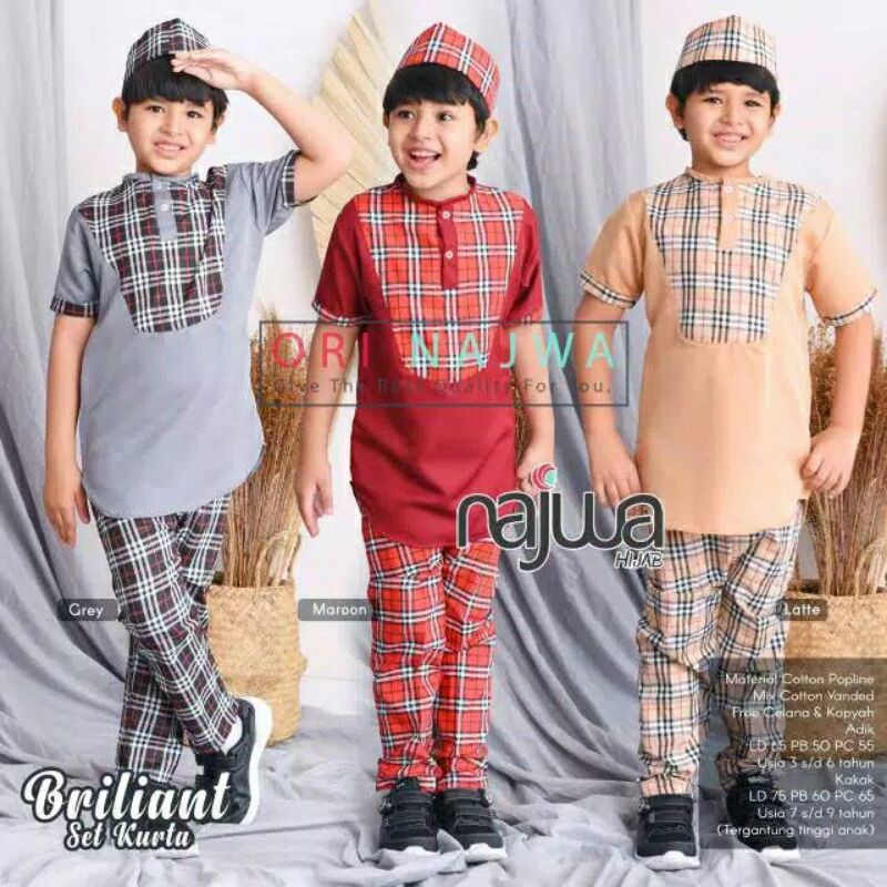 setelan baju anak ori najwa brilian
