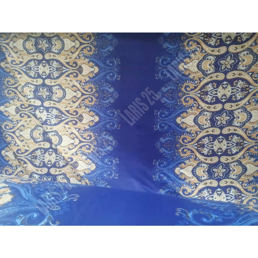 TERMURAH BAHAN KAIN MOTIF HESEN BIRU TERLARIS KATUN MIKROTEX UTK SPREI GORDEN BEDCOVER PER 0,5M DAN 1M