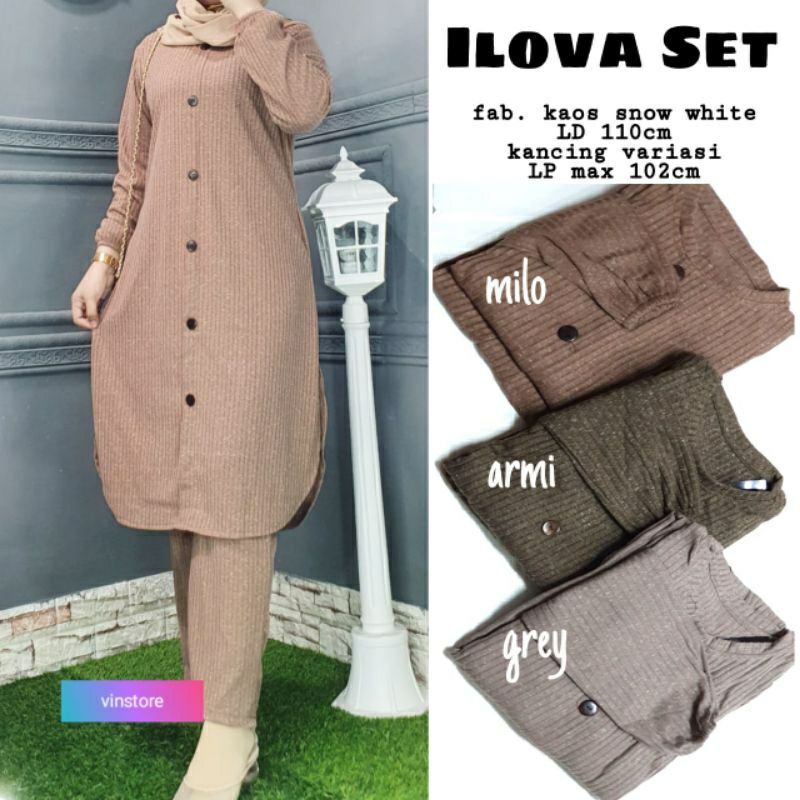 BHL - Setelan Celana Wanita Terbaru Kekinian Ilova Set by Fashion Hijab Solo