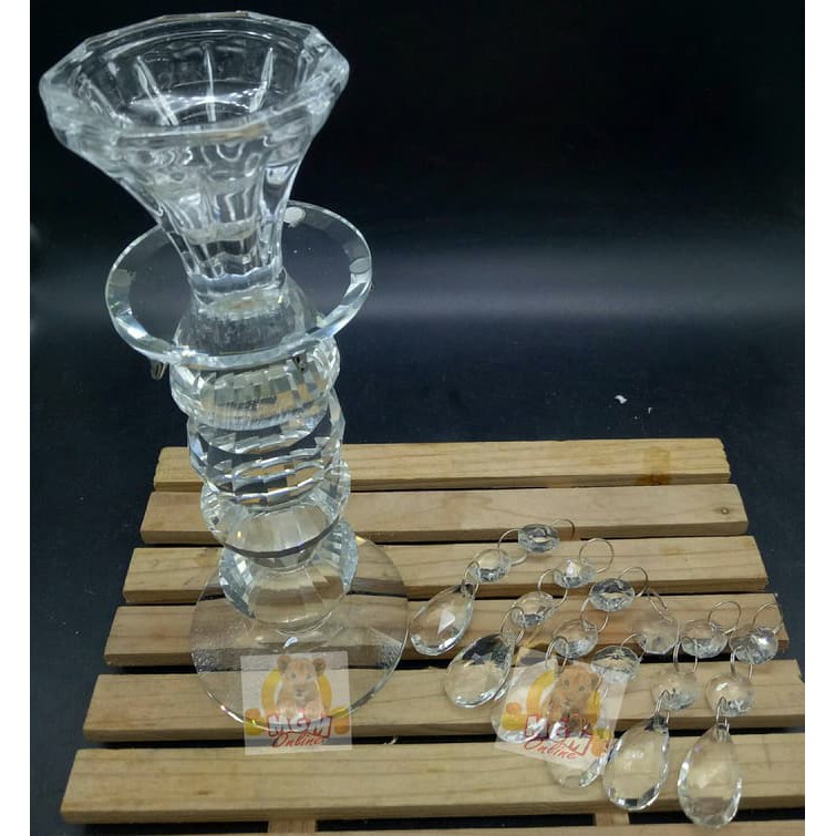 PREMIUM Tempat Lilin Kristal 4layer Juntai 20CM 2465