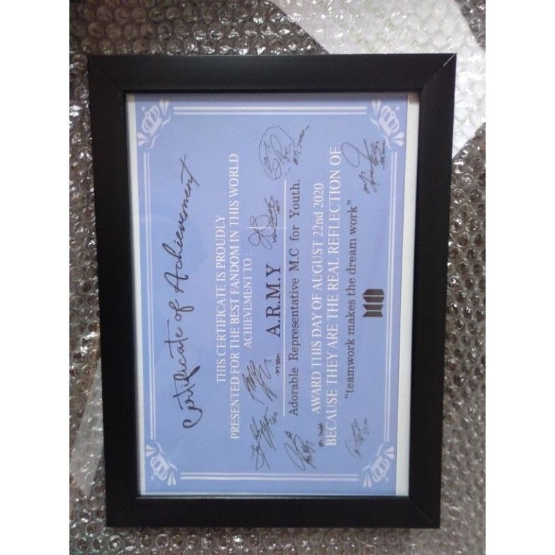 sertifikat Army bts dijamin RealPict