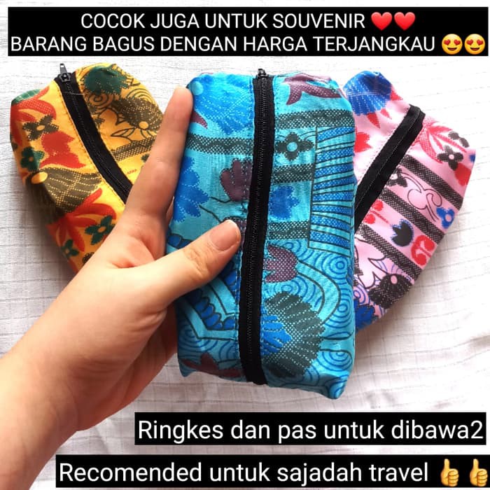 Sajadah Tebal Empuk Turki Anti Slip Murah A6E7 Tas DompetTurkey Satin tipis ringan traveling halus