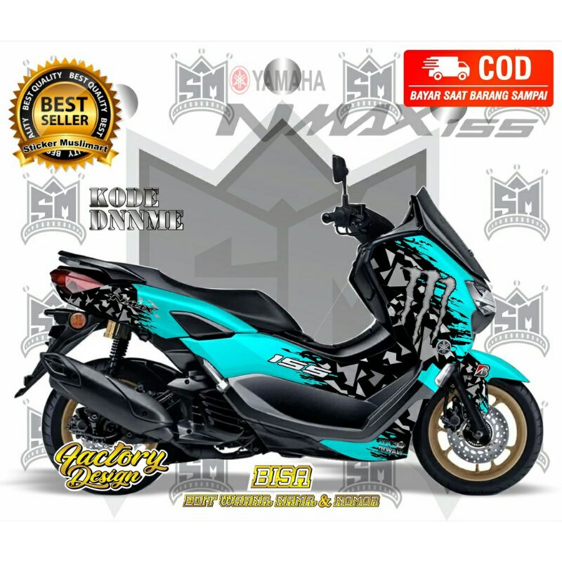 Decal sticker new nmax sticker variasi monster biru tosca