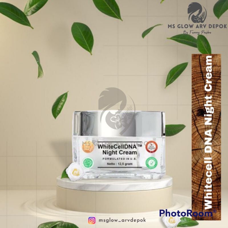 WHITECELL DNA NIGHT CREAM MS GLOW ORIGINAL FREE GIFT MENARIK / WHITE CELL DNA NIGHT CREAM MS GLOW  F