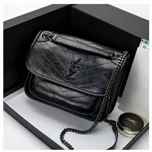 Tas YSL Niki Chain Crinkled wanita SLEMPANG BATAM