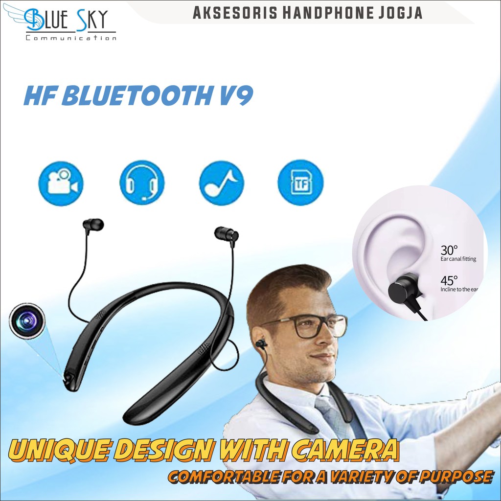 HANDSFREE HEADSET EARPHONE V9 CAMERA SPORT WIRELESS