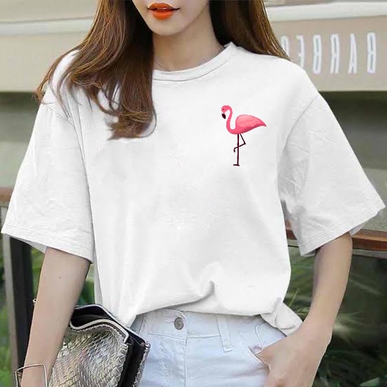 Tumblr Tee FLAMINGO cute kaos warna pink putih lilac bestseller kaos cewek