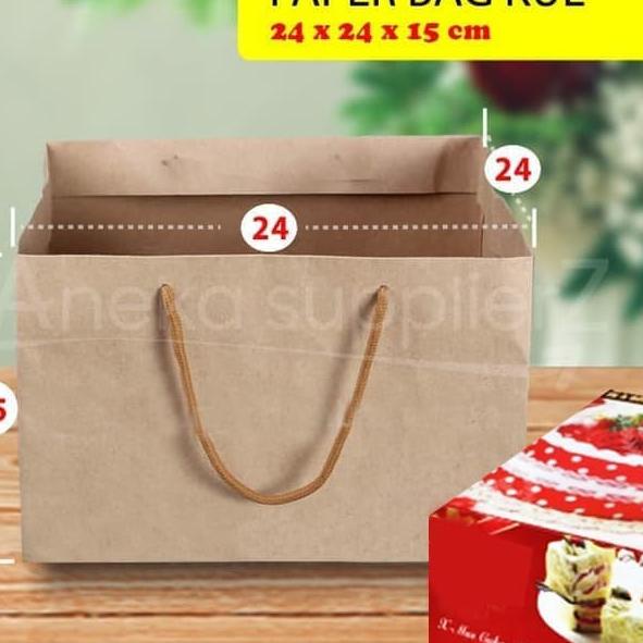 

♙ Paper Bag Kue Cake Box | 24x24x15 cm ( 10 pc ) ←