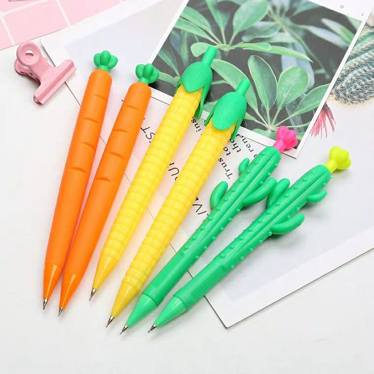 

PENSIL CETEK MEKANIK ADA 4 VARIAN WORTEL JAGUNG KAKTUS LUCU UNIK READY STOCK BERKUALITAS