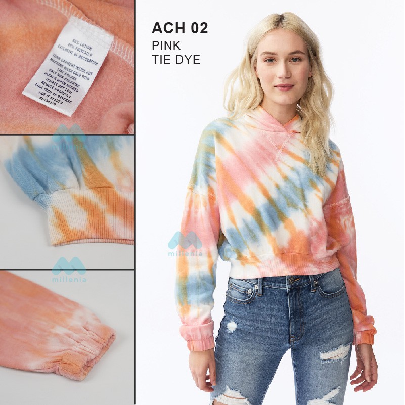 Hoodie Wanita- Pink Mesa Tie Dye Pullover [ACH 02]-2
