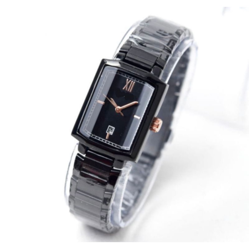 (Terima Cod)Jam Tangan Wanita Fashion F22iL Tanggal Aktif Sergi Strap Rantai/Stell(Dikirim Jakarta)