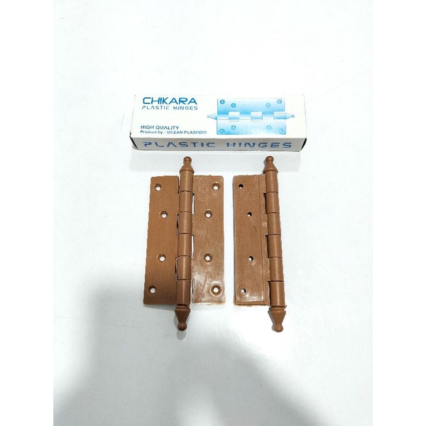 Engsel pintu PVC Plastik Coklat / Engsel Kamar Mandi PVC (C353)