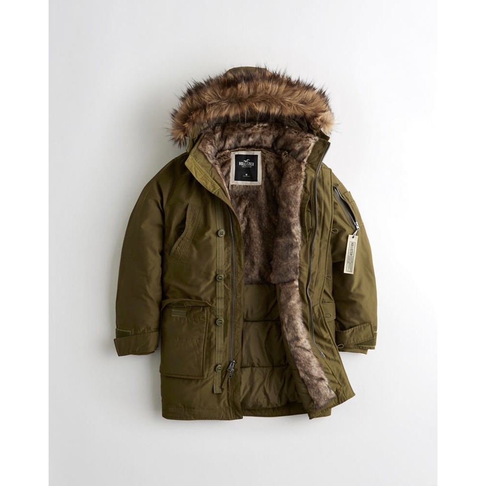 hollister fur parka