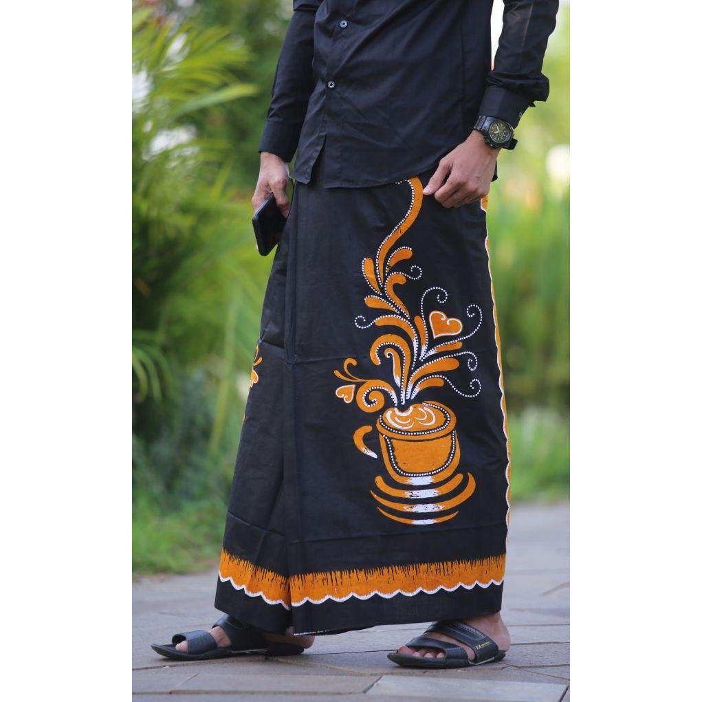 SARUNG BATIK // SARUNG BATIK PRINT MOTIF KOPI // SARUNG SANGGAR BATIK