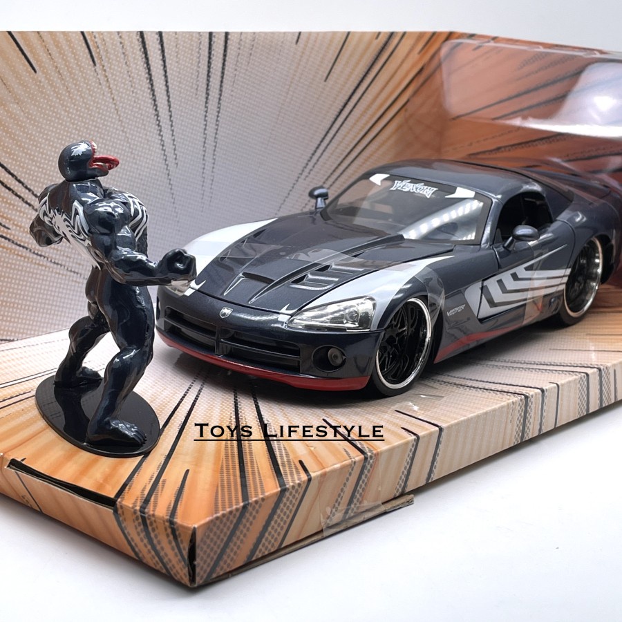 Mobil Jada Diecast Venom 2008 Dodge Viper Skala 1:24