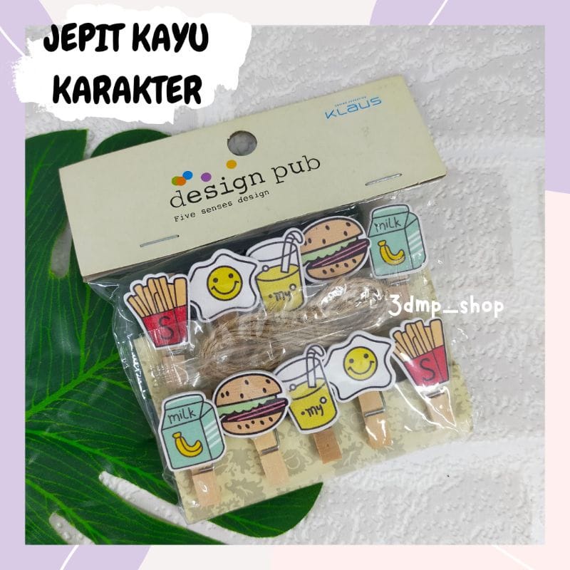 Jepit Kayu Wooden Klip BTS BT21 KPOP karakter