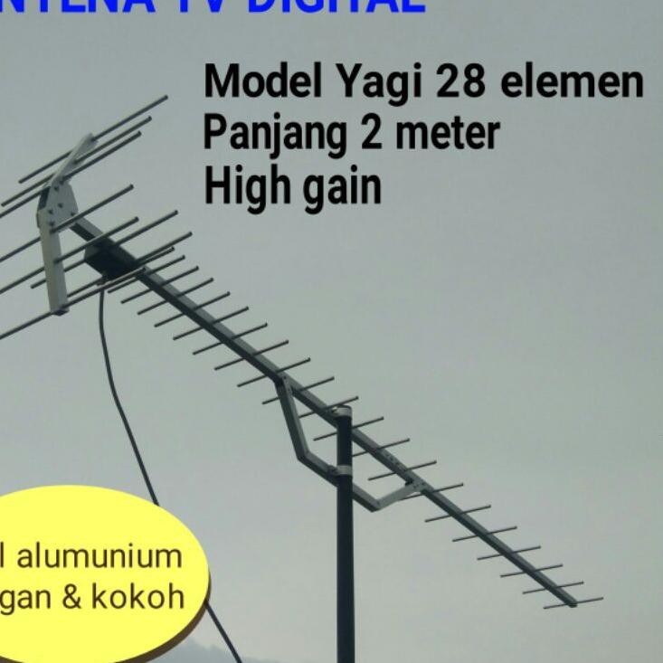 Ready Stock ! Antena tv panjang 2 meter full alumunium anti rontok untuk siaran digital dan analog