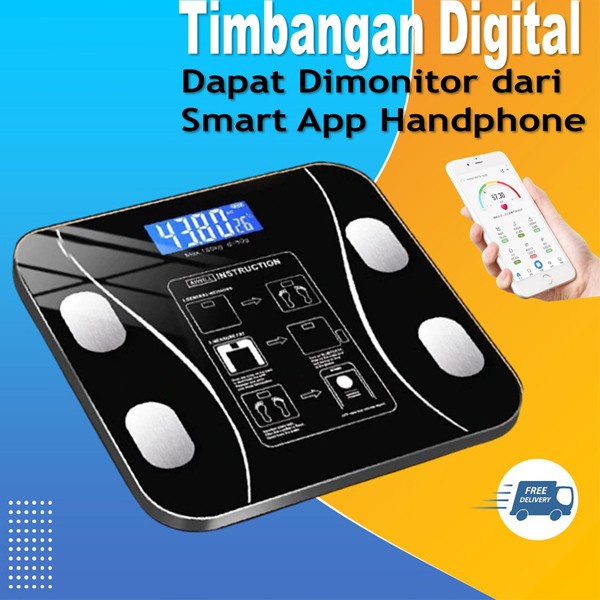 Timbangan Badan Digital Smart Body Fat Scale LED Alat Ukur Kadar Lemak