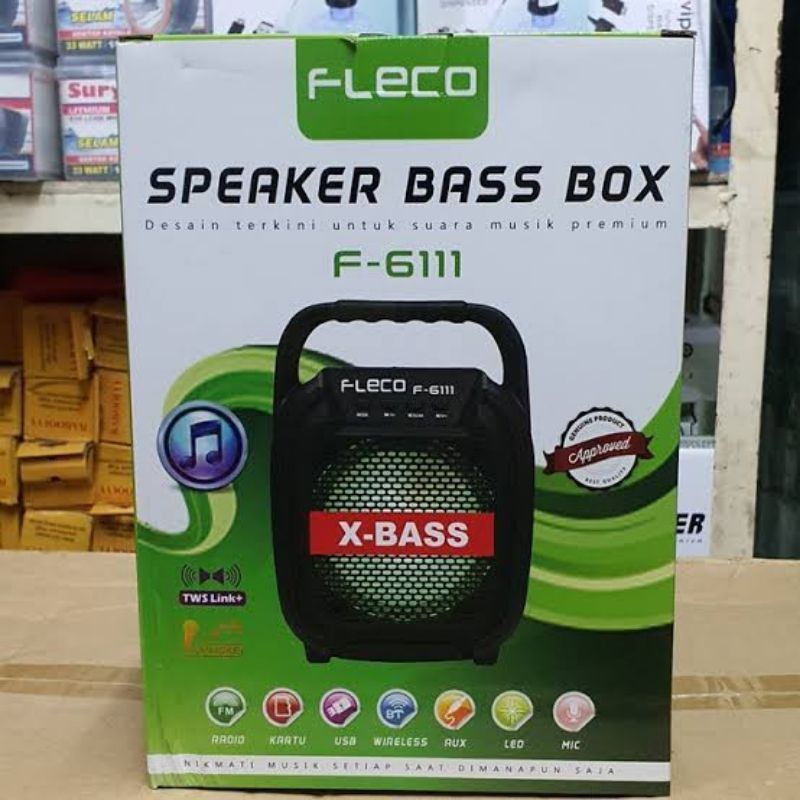 SPEAKER FLECO F-6111 BLUETOOTH  FREE MIC KARAOKE/ SPEAKER BASS BOX FLECO