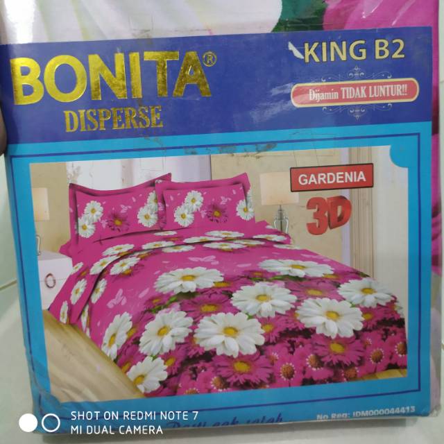 Sprei bonita disperse 180x200 motif gardenia