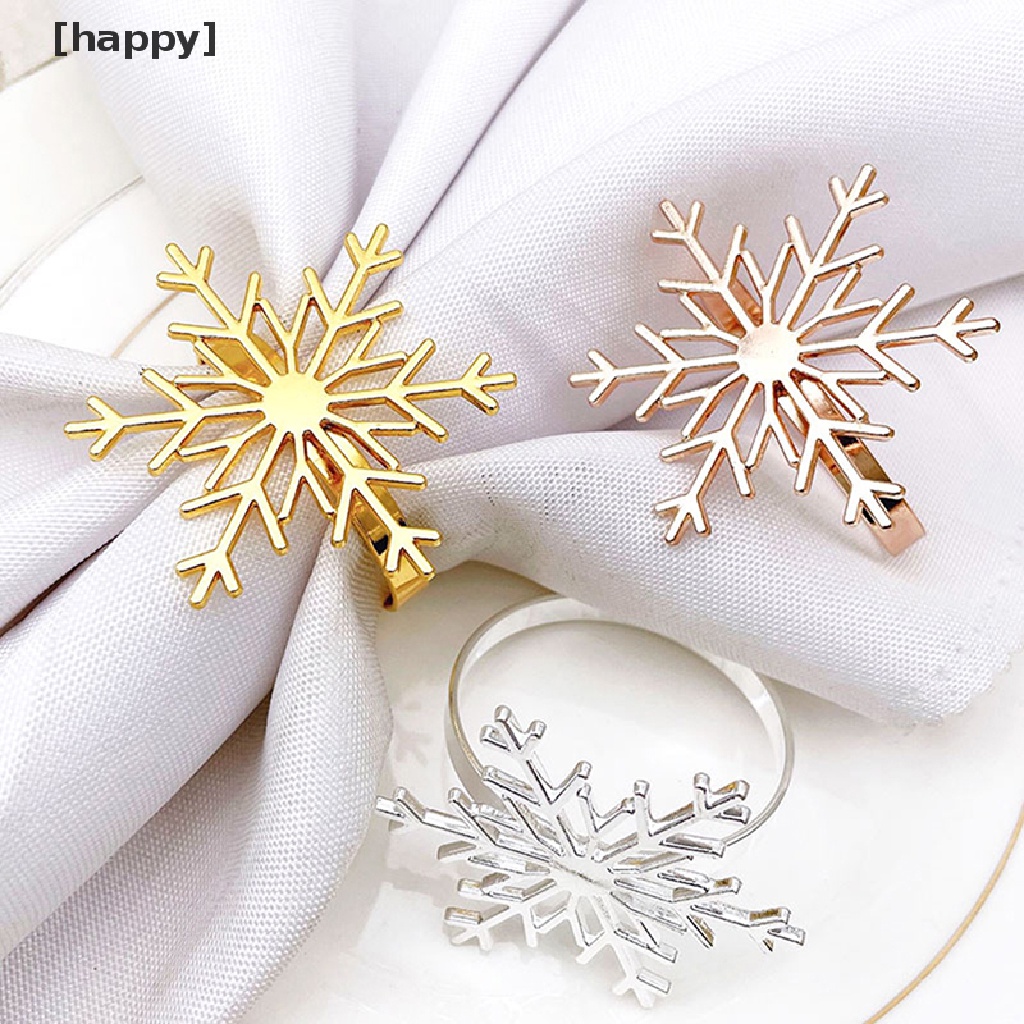 Cincin Serbet Bentuk Snowflake Natal Untuk Meja Makan