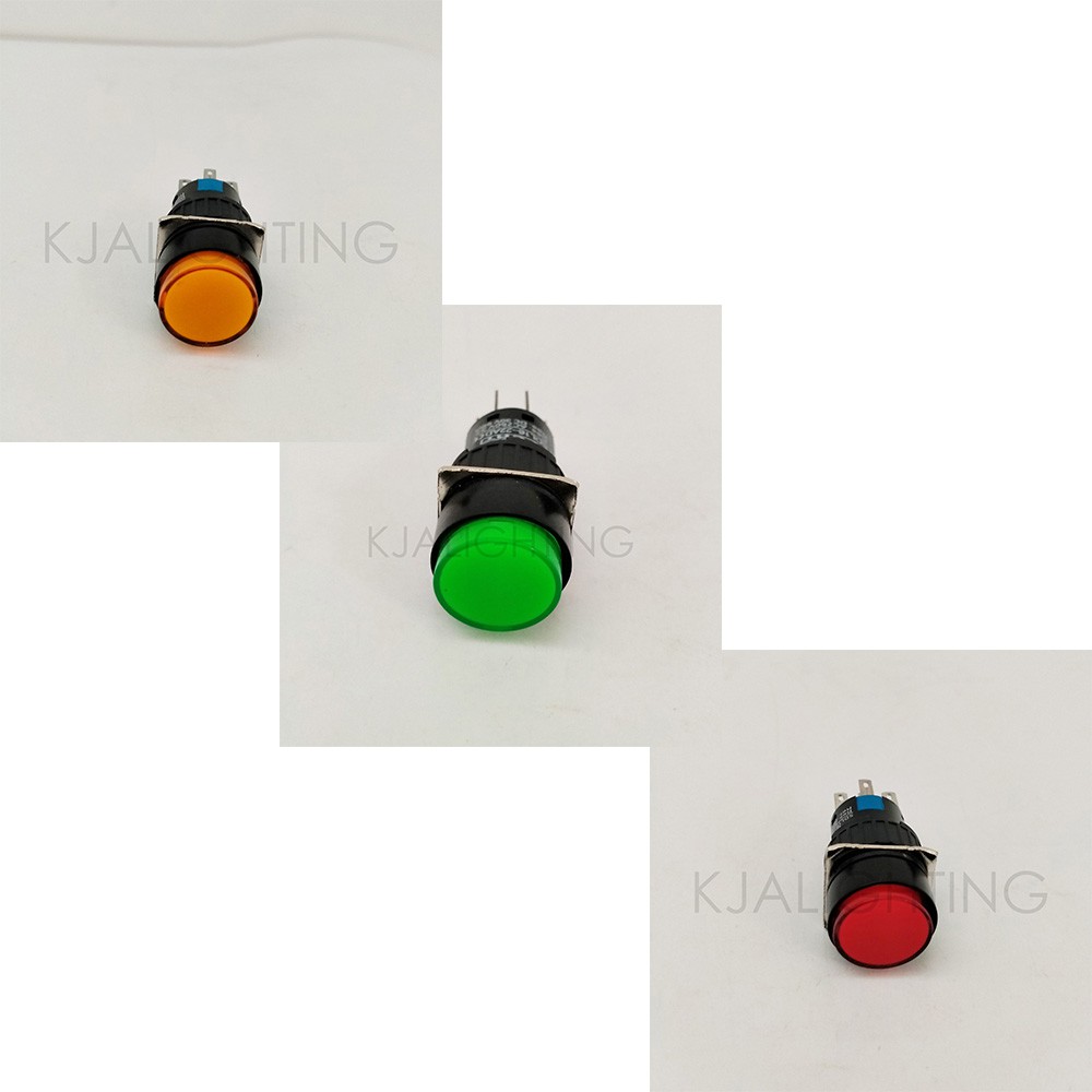 Push Button - Lampu Panel Indikator 24DVC 16MM Merah,Hijau,Kuning