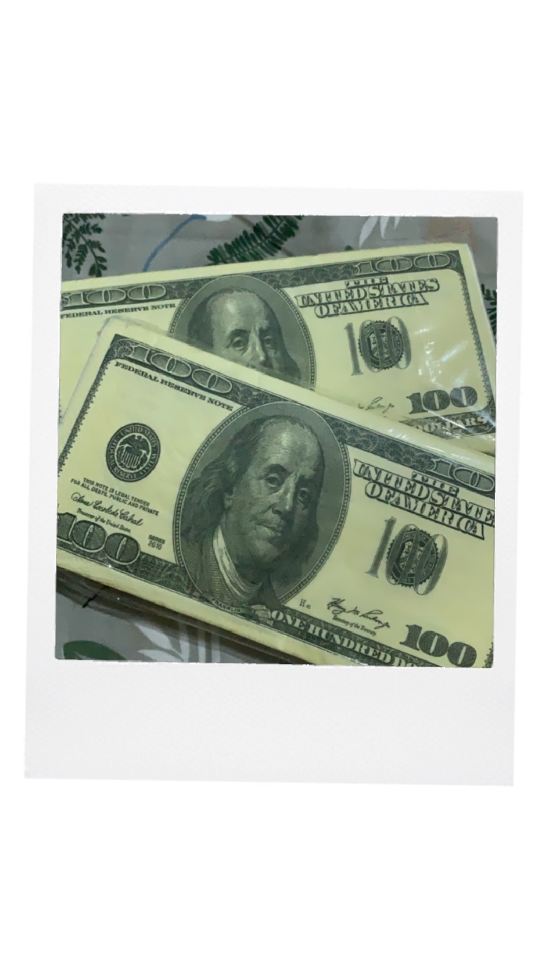 064 - Tissue Dollar Tisu Dolar Tissu Lap Unik Keren Lucu Gambar Usd 100 Dollar