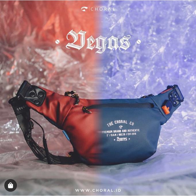 BEST SELLER Waist Bag Tas Selempang Choral Vegas 2 Faces Tahan Air AP92