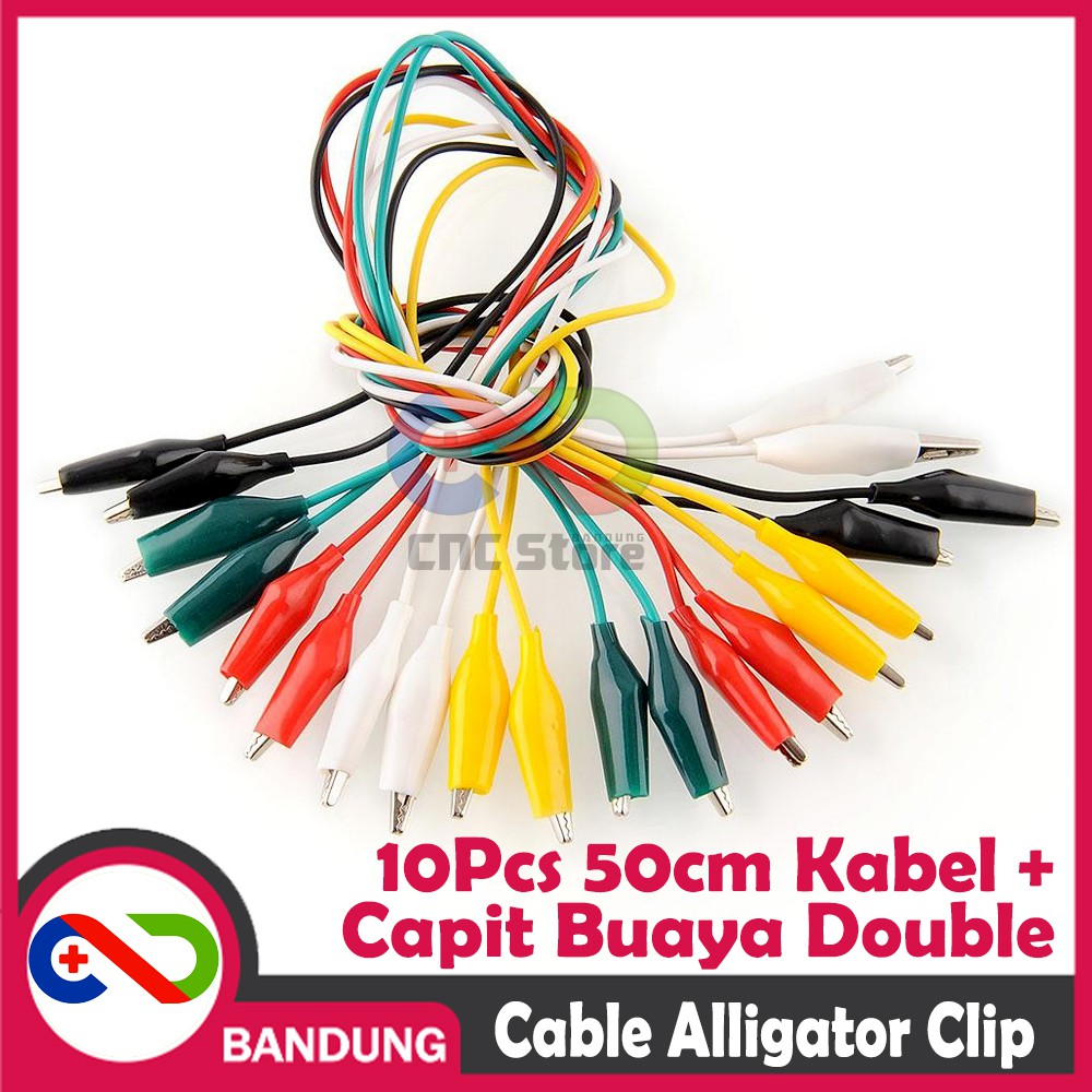 10 SET 10PCS KABEL CAPIT BUAYA ALLIGATOR ALIGATOR CLIP DOUBLE HEAD 50CM