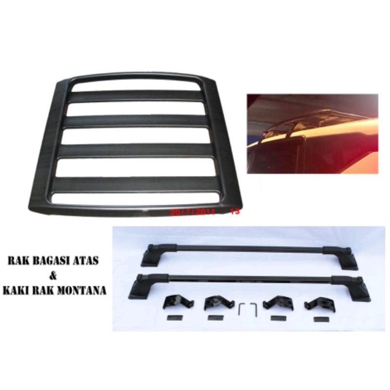 Paket Rak Mobil Bagasi Atas dan Kaki Rak Jepit Body Montana Mobill All New Sigra
