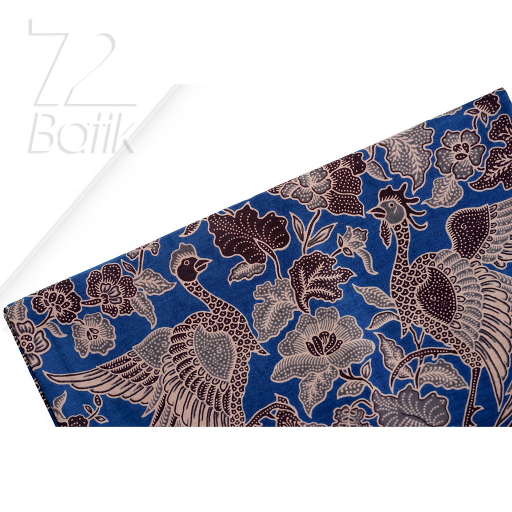 KAIN BATIK PREMIUM Bahan Katun Motif Cendrawasih Warna Biru 722206 Cap 72 Jarik Jarit Samping Kebat Panjang Batik Katun Modern Premium Bahan Seragam Batik Pernikahan Kantor Keluarga Murah Kamen Jadi Batik Bali Lembaran