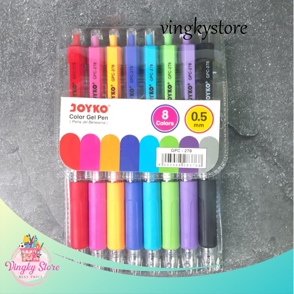 

Color Pen / Pulpen Gel 8 Warna 0.5 Joyko GPC-278