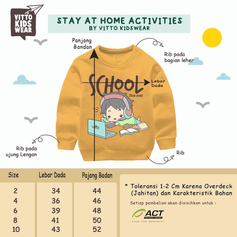 Jaket Anak Sweater Stay at Home Vitto