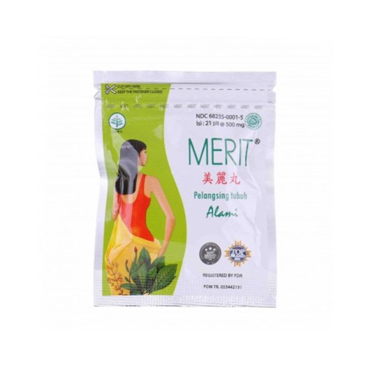 Merit Sachet isi 21 pil (pil pelangsing herbal)