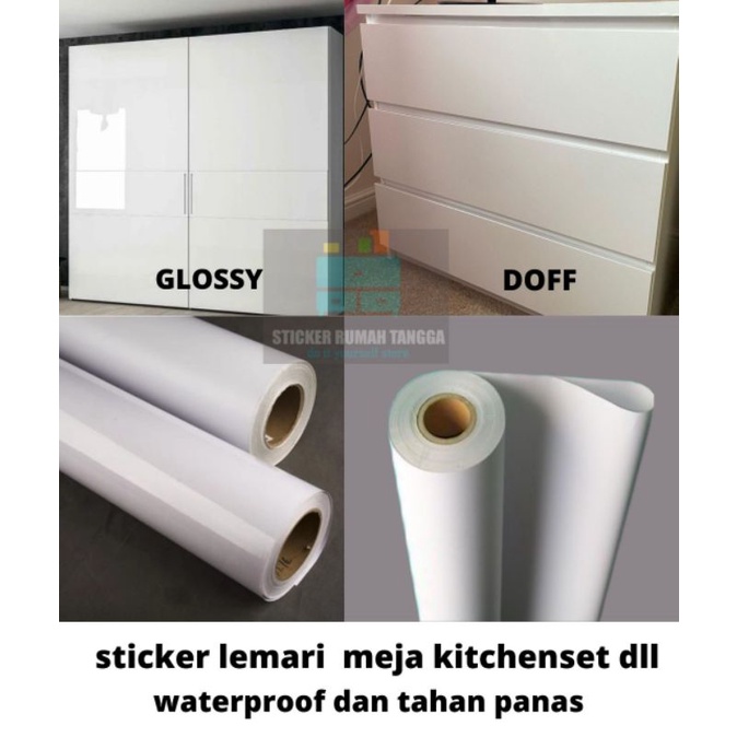 Sticker lemari meja kulkas kitchenset bahan glossy dan doff Waterproof tahan panas bahan premium