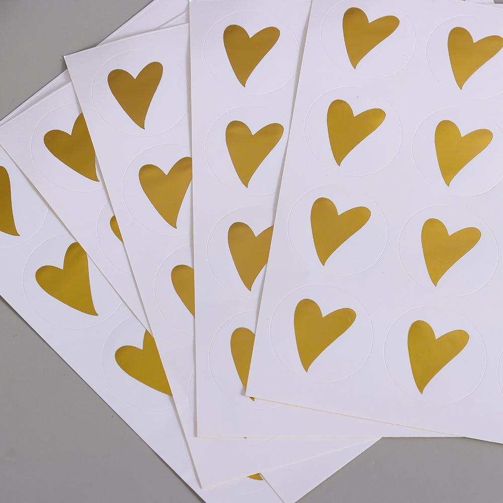 Preva 80/160pcs Handmade Stiker Suvenir Pernikahan Bronzing Baking Perhiasan Penyegelan Craft Cinta Hati