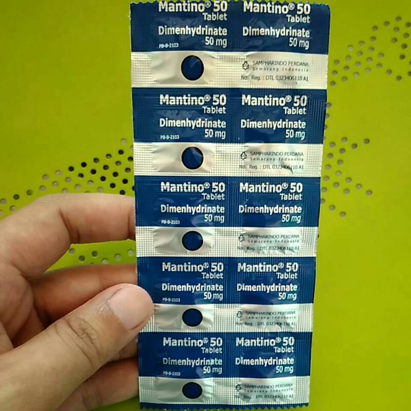 Mantino® 50 Tablet (Obat Mual, Muntah, Mabuk Perjalanan)