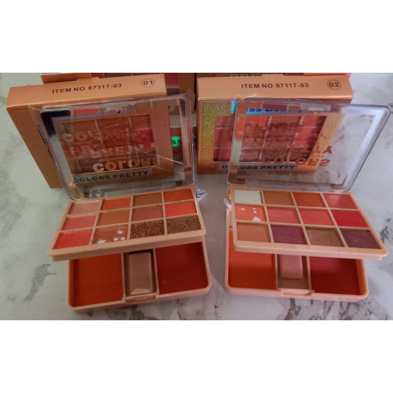 PROMO EYESHADOW&amp;BLUSHER COLOR PRETTY | BINMEI 12WARNA NO.87117-03 | NO.8280