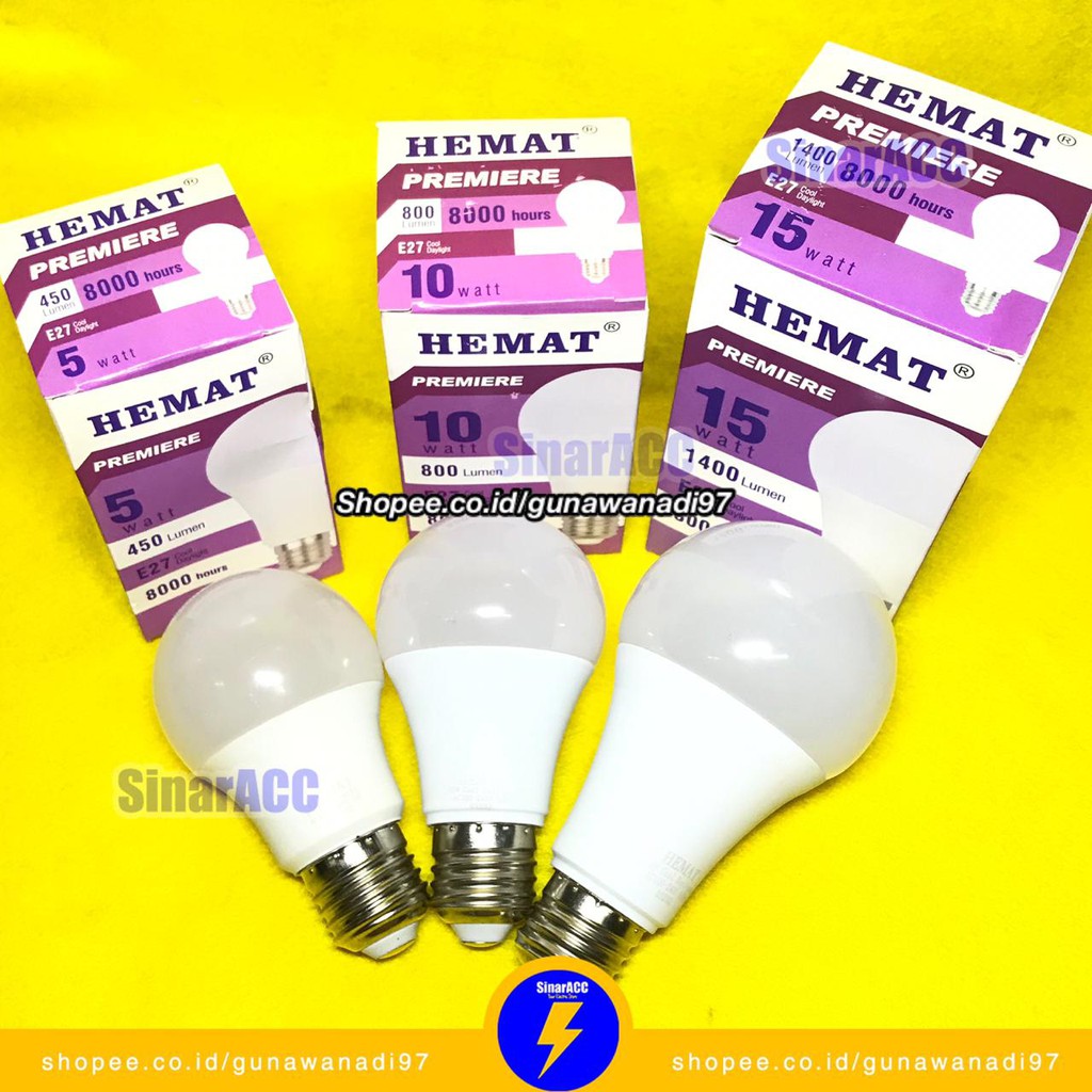 Lampu Led Premiere hemat 5 Watt / 10 watt / 15 watt / 20 watt lampu led premium 5w 10w 15w 20w berpendingin